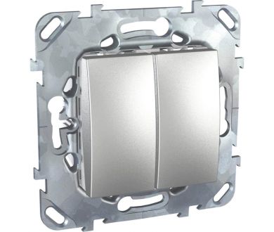 Переключатель двухклавишный Schneider Electric Unica 10AX 250V MGU5.213.30ZD
