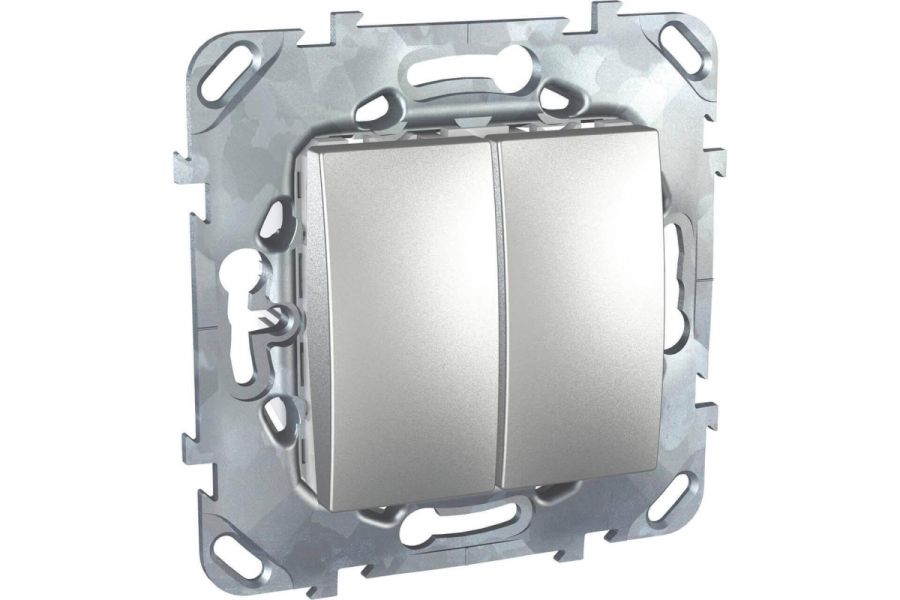 Переключатель двухклавишный Schneider Electric Unica 10AX 250V MGU5.213.30ZD