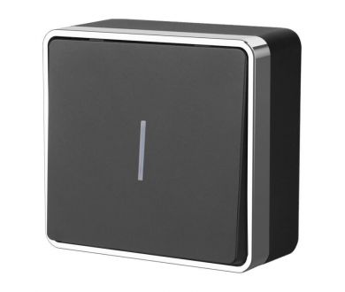 Выключатель одноклавишный с подсветкой Werkel Gallant черный/хром W5010135 4690389163845