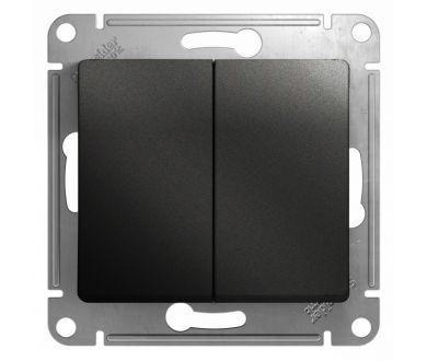 Выключатель 2-клавишный, сх.5, 10АХ Systeme Electric Glossa Антрацит GSL000751