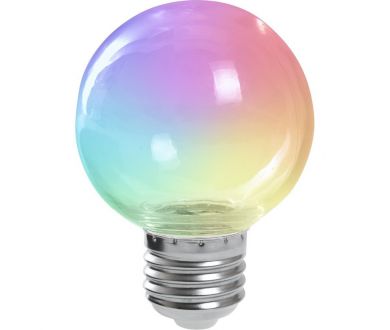 Лампа светодиодная Feron LB-371 шар прозрачный E27 3W RGB быстрая смена цвета 38130