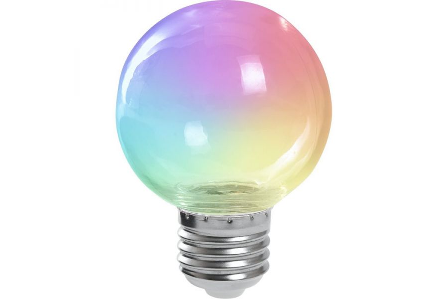 Лампа светодиодная Feron LB-371 шар прозрачный E27 3W RGB быстрая смена цвета 38130