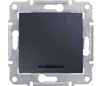 Выключатель кнопочный с синей подсветкой Schneider Electric Sedna 10A 250V SDN1600170