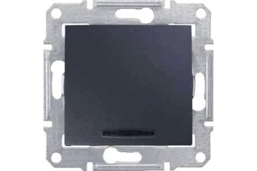 Выключатель кнопочный с синей подсветкой Schneider Electric Sedna 10A 250V SDN1600170
