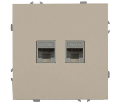 Розетка Эра Galaxy 15-3108-04 информационная двойная 2XRJ45 IP20 шампань Б0070762