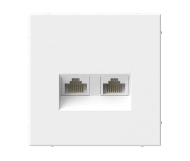 Розетка двойная компьютерная RJ45+RJ45, кат. 5е, механизм. Systeme Electric ArtGallery Лотос GAL001385