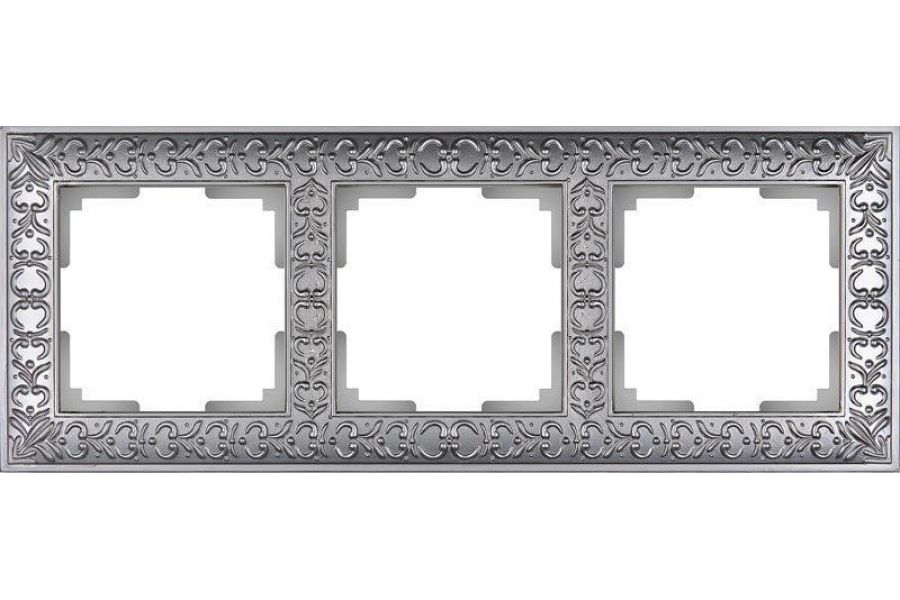 Рамка Werkel Antik на 3 поста матовый хром WL07-Frame-03 4690389145681