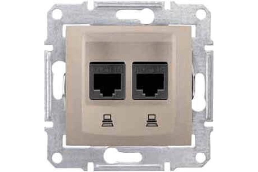 Розетка компьютерная 2хRJ45 Schneider Electric Sedna STP SDN4600168