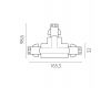 Соединение левое тройное перекидное с подводом питания к треку 5040xx-(F)/(R) Lightstar Quattro 504136-FRPSL