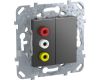 Розетка 3xRCA Schneider Electric Unica Top MGU5.431.12ZD