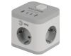 Сетевой фильтр ЭРА CUBE-3es-1,5m-4USB-W куб с заземлением с выключателем 3 розетки+4xUSBA+C 1,5м 16А белый Б0069073