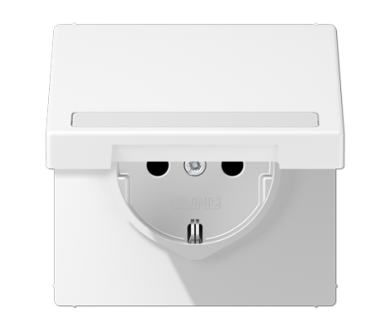 Розетка Schuko с крышкой Jung LS1520BFNAKLWWM