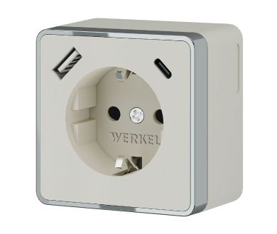 Розетка с заземлением, шторками и USB тип A+C Werkel Gallant W5071703 4690389179600 a057699