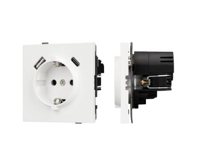 Купить Механизм розетки с USB зарядкой Arlight SCT-TENDO-MUAC-SFPL-WH (230V, 16A) 054610 Механизм розетки с USB зарядкой Arlight SCT-TENDO-MUAC-SFPL-WH (230V, 16A) 054610