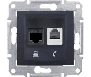 Розетка телефонная RJ-11 и Ethernet RJ-45 Schneider Electric Sedna UTP SDN5200170