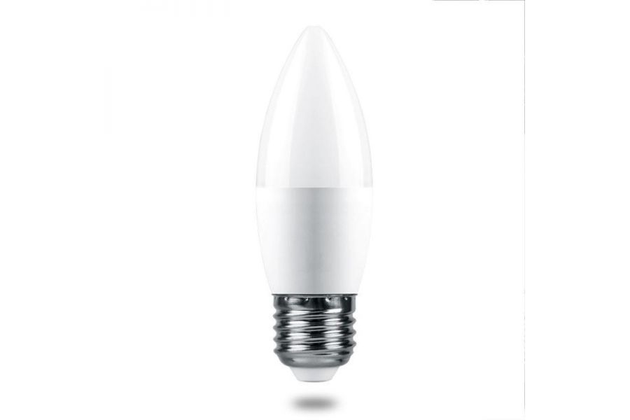 Лампа светодиодная Feron E27 7,5W 4000K свеча матовая LB-1307 38057