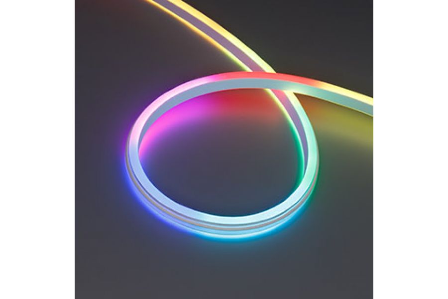 Светодиодная лента герметичная Arlight SPI WAVE-SIDE-DOUBLE-A80-16x15mm 24V RGB PX10 (12 W/m, IP67, 5m, wire x1) (Вывод боковой) 056387