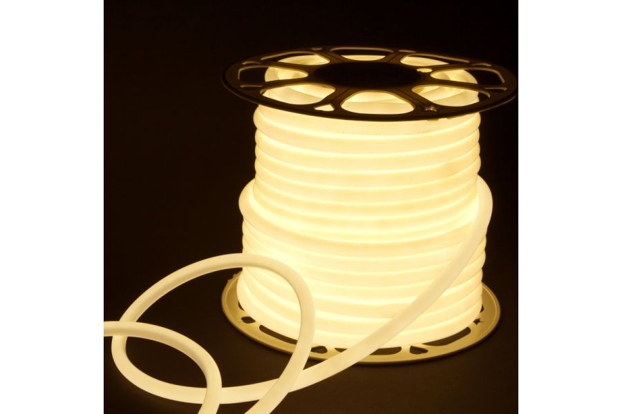 Светодиодный гибкий неон Elektrostandard 220V 9,6W 144Led 2835 IP67 круглый дневной белый, 50 м 4690389167461