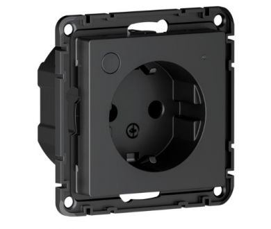 Розетка с заземл., со шт., Zigbee, L+N, 16А, мех., модель SBDV-00202 SBER Systeme Electric AtlasDesign Smart Карбон ATN001045Z