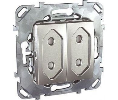 Розетка двухмодульная Schneider Electric Unica б/з со шторками 10A 250V MGU5.3131.30ZD