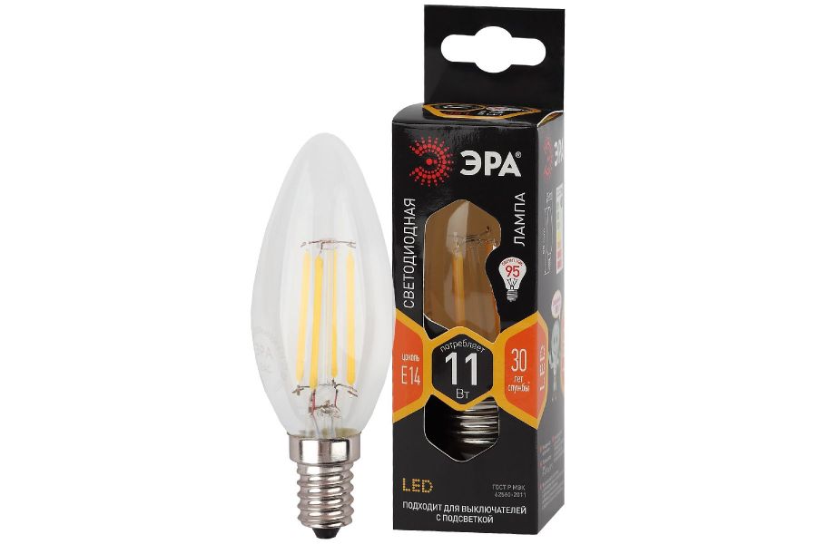 Лампа светодиодная Эра E14 11W 2700K F-LED B35-11w-827-E14 Б0046985