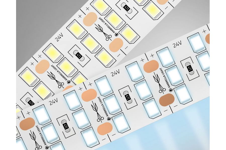 Светодиодная лента трехрядная Ambrella Light LED Strip 24В 2835 26Вт/м 6500K 5м IP20 GS3903