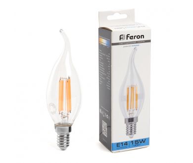Лампа светодиодная Feron LB-718 Свеча на ветру E14 15W 6400K 38264