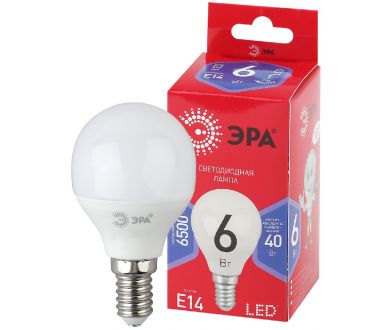 Лампа светодиодная Эра E14 6W 6500K LED P45-6W-865-E14 R Б0045356