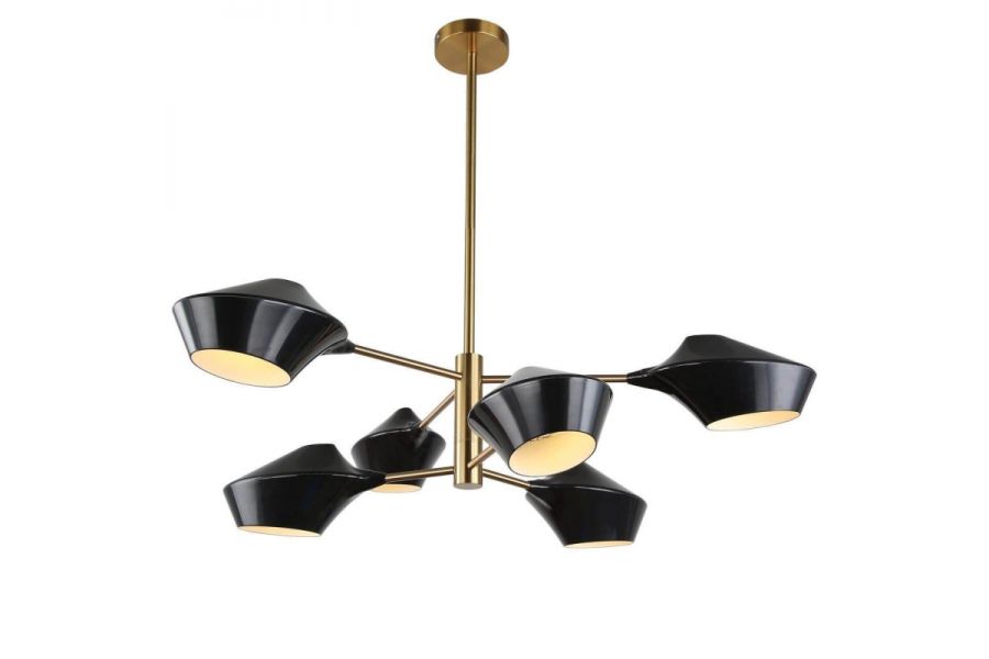 Подвесная люстра Lumina Deco Romina LDP 6037-6 BK+GD
