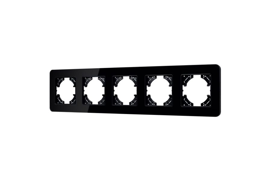 Рамка на 5 постов стеклянная Arlight FRM-OMALI-GS-5-BK 049705