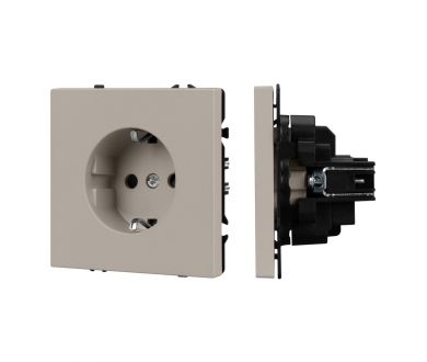 Розетка зк со шторками софт-тач кашемир Arlight SCT-MEU-SFPL-CA (250V, 16A) 059452(1)