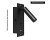 Спот Arlight SP-BED-CHARGE-BUILT-S80x230-3W Warm3000 (BK, 20 deg, 230V, USB-A, USB-C) 046880