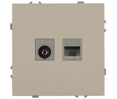 Розетка Эра Galaxy 15-3110-04 комбинированная RJ45+TV IP20 шампань Б0070782