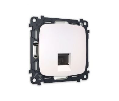 Комплект механизма телефонной розетки RJ-11(4P4C) со шторкой Ambrella Volt Omega MO212030