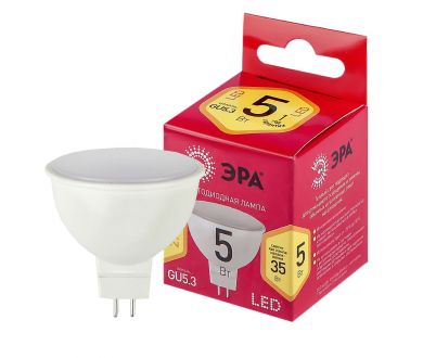 Лампа светодиодная Эра GU5.3 5W 2700K LED MR16-5W-827-GU5.3 R Б0050230