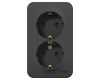 Розетка 2-ая с/з со шторками 16А,250В, изолир. пластина Systeme Electric Blanca наруж Антрацит BLNRA011216