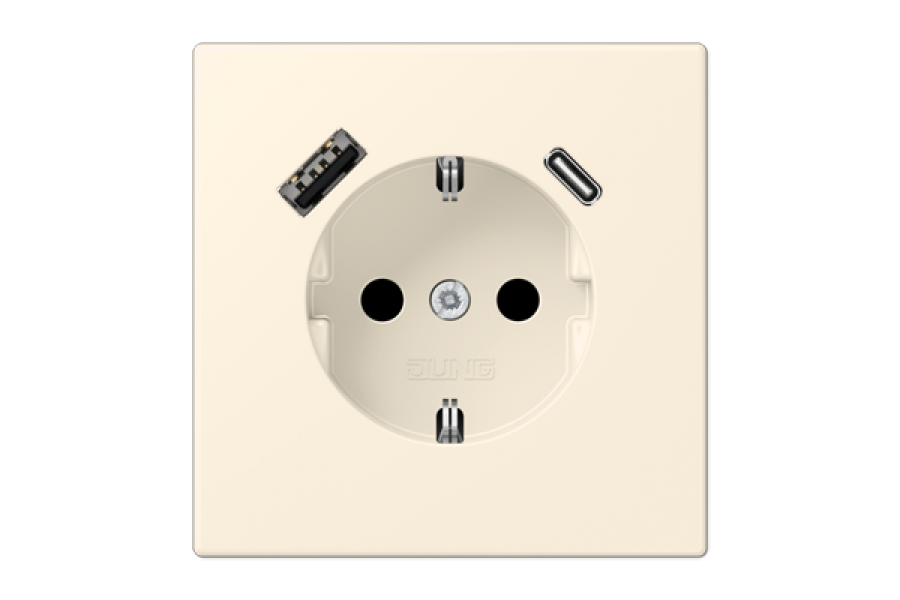 Розетка 2K+З USB Typ AC Jung LC1520-15CA245