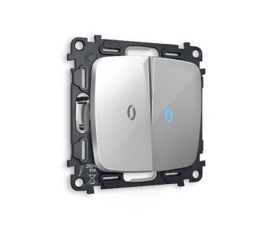Купить Комплект механизма 2-кл проходного выключателя с подсветкой Ambrella Volt Omega MO404040 Комплект механизма 2-кл проходного выключателя с подсветкой Ambrella Volt Omega MO404040