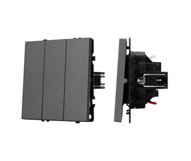 Выключатель 3 кл софт-тач серый базальт Arlight SWT-MK03-SFPL-GR (250V, 10A) 061799(1)