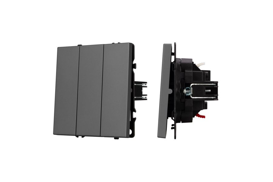 Выключатель 3 кл софт-тач серый базальт Arlight SWT-MK03-SFPL-GR (250V, 10A) 061799(1)