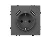 Механизм розетки с USB зарядкой Arlight SCT-NOBE-MUAA-SFPL-GR (230V, 16A) 054291