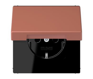 Розетка 2K+З с крышкой Jung LC1520BFKL236