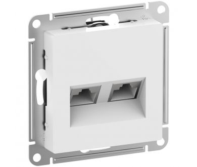 Розетка компьютерная двойная (2хRJ45) кат.6А Systeme Electric AtlasDesign Белый ATN000188