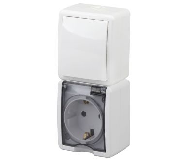 Блок розетка + выключатель Эра 11-7407-01 Б0036004