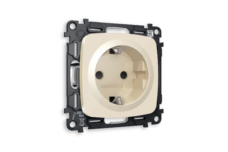 Комплект механизма розетки с/з со шторками Ambrella Volt Omega MO307010