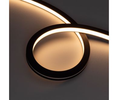 Светодиодная герметичная лента Arlight NOVA-TOP-BLACK-A120-16x15mm 24V Warm2700 (10 W/m, IP67, 2835, 5m, wire x2) 049080
