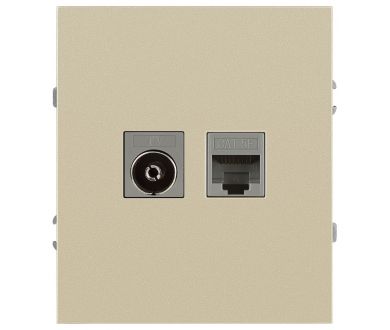 Розетка Эра Arktik 16-3110-04 комбинированная RJ45+TV шампань Б0070497