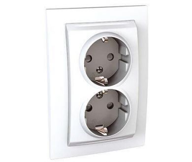 Розетка двойная Schneider Electric Unica с/з со шторками 10A 250V MGU23.067.18D