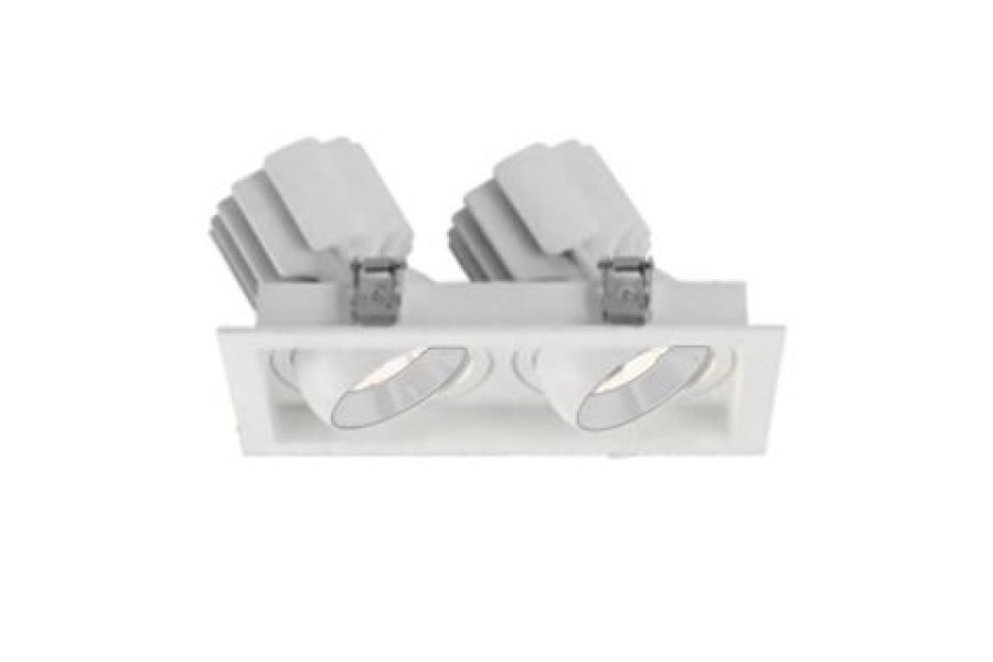 Встраиваемый карданный светильник Arlight MS-VORTEX-BUILT-S210x117-2x20W Warm3000 (WH-WH, 20 deg, 230V) (IP20 Металл) 057762