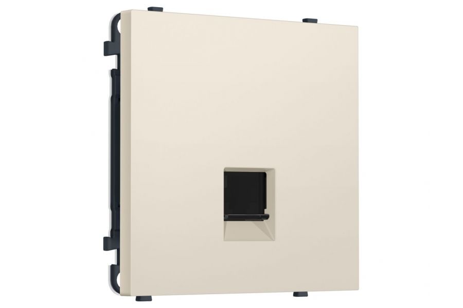 Комплект механизма телефонной розетки SIGMA Бежевый матовый RJ-11 Ambrella Volt MS332030 (SP3320, PR190)